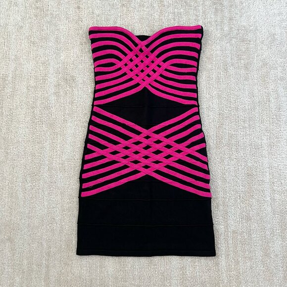Wow Couture Bodycon Strapless Bandage Mini Dress S Summer Cocktail - Picture 1 of 9